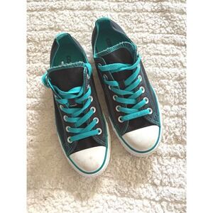 Converse Chuck Taylor All Star Low Top Sneakers Black Teal Women's Size 8